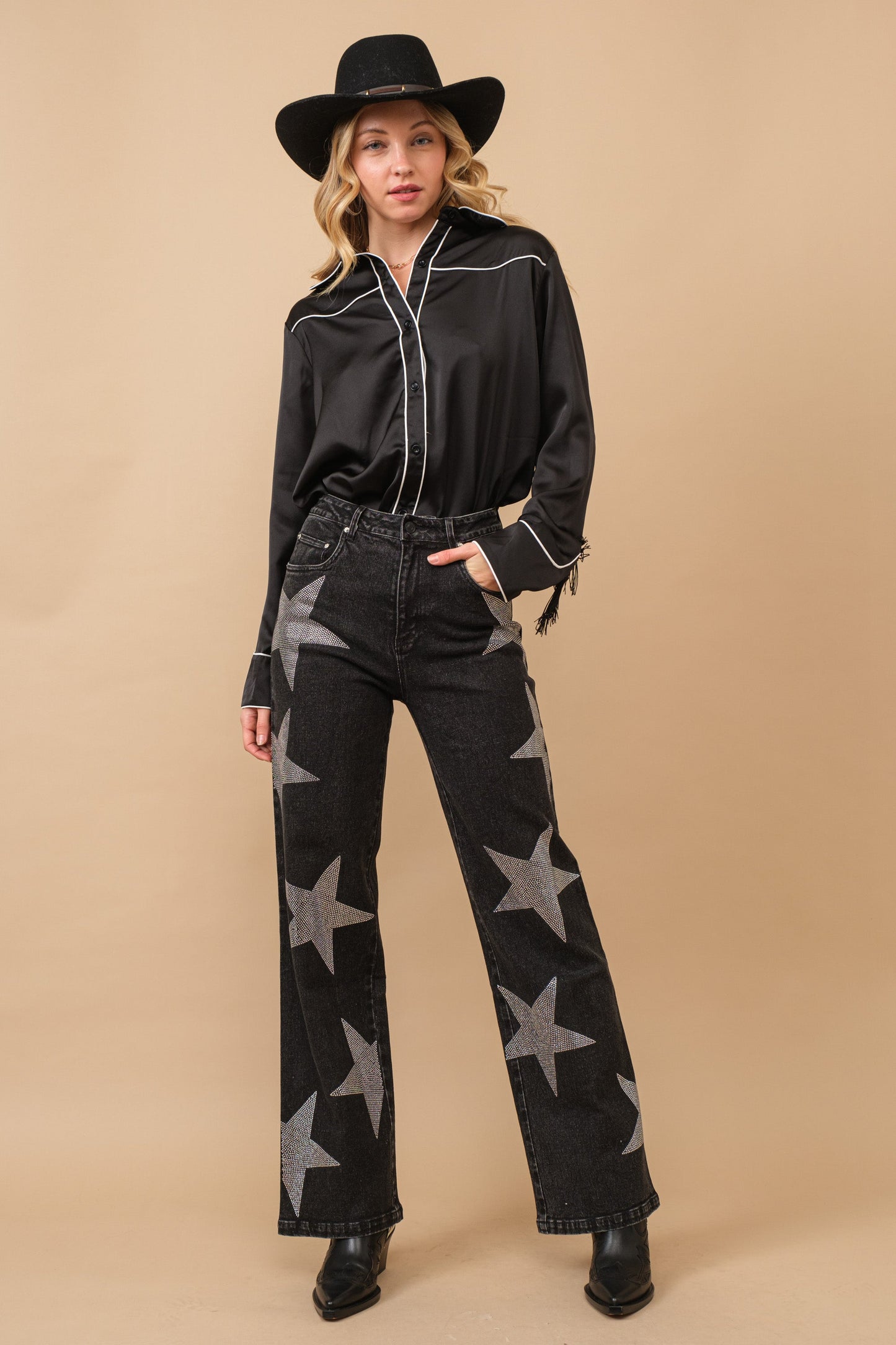 Rhinestone Star Jeans