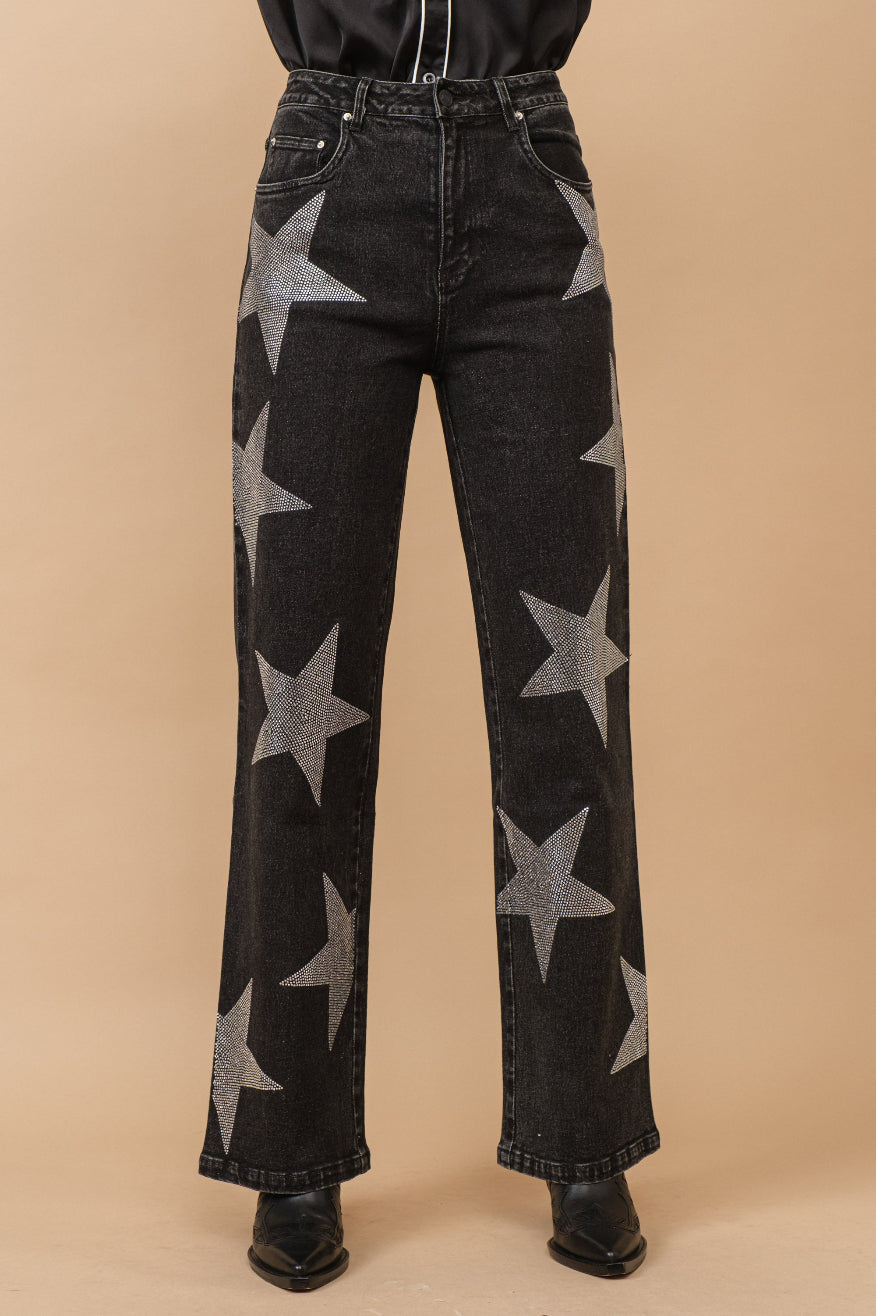 Rhinestone Star Jeans
