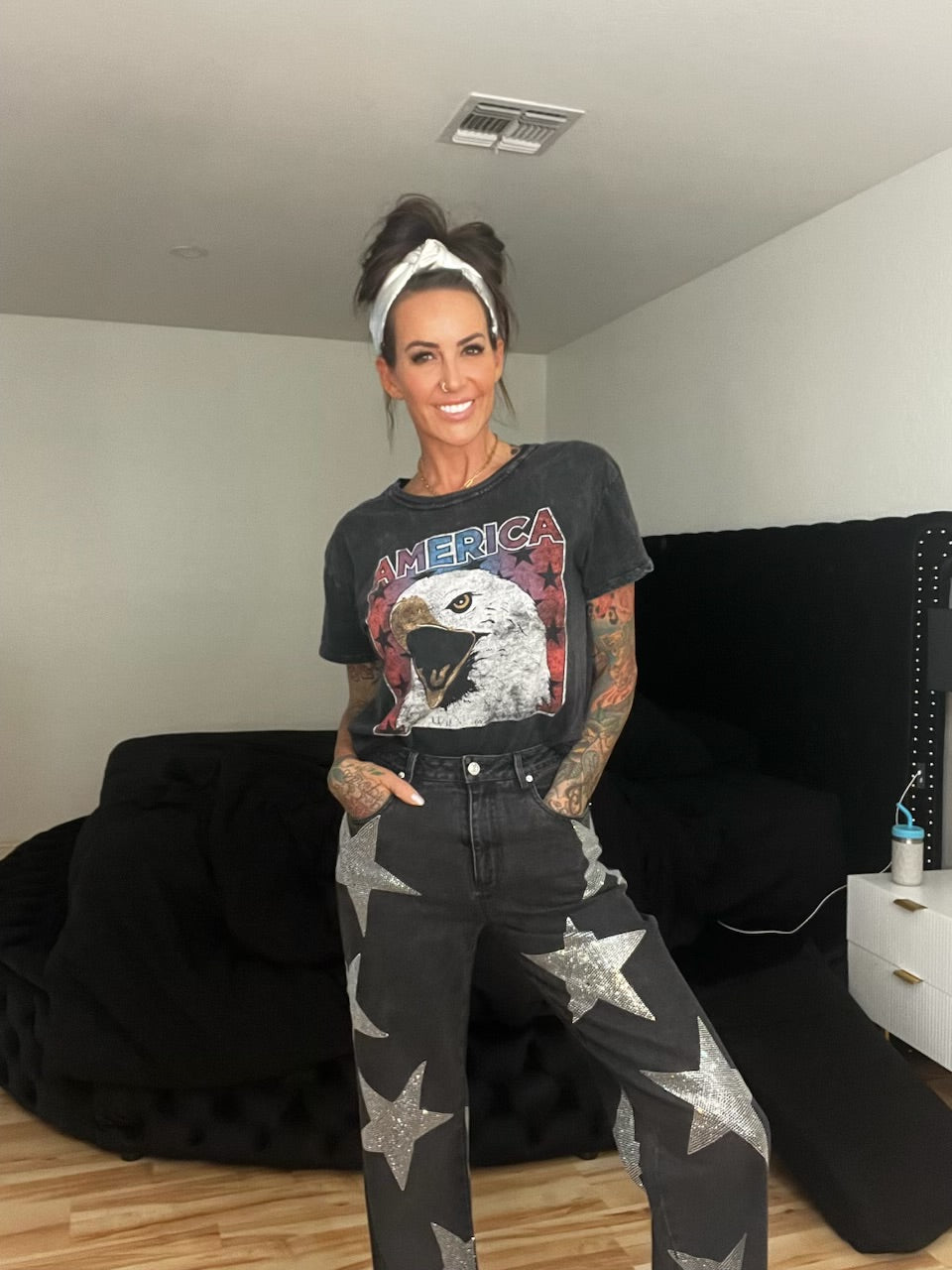 Rhinestone Star Jeans