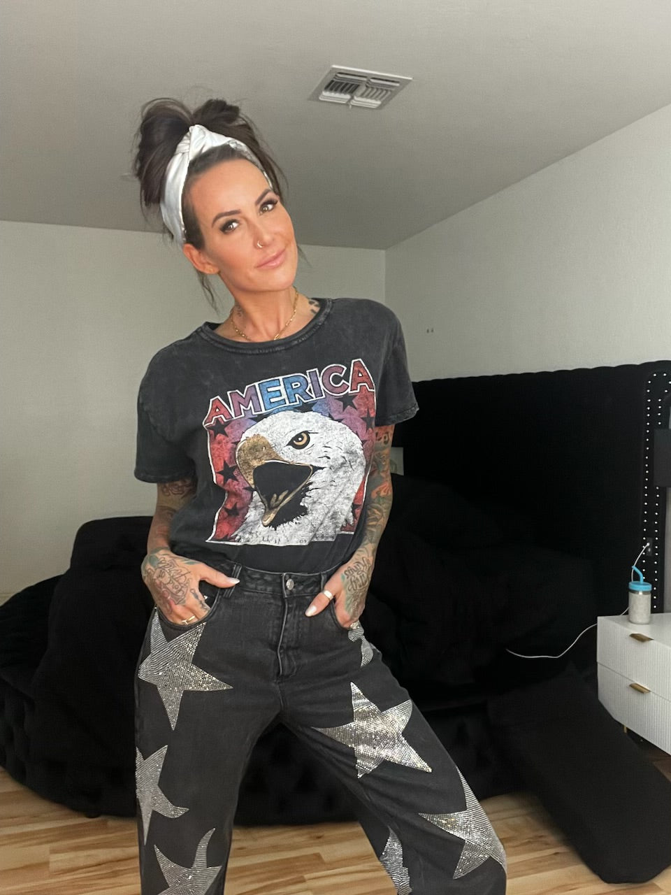Rhinestone Star Jeans