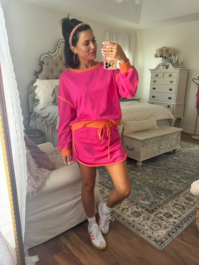 Country Club Skirt Set Pink & Green