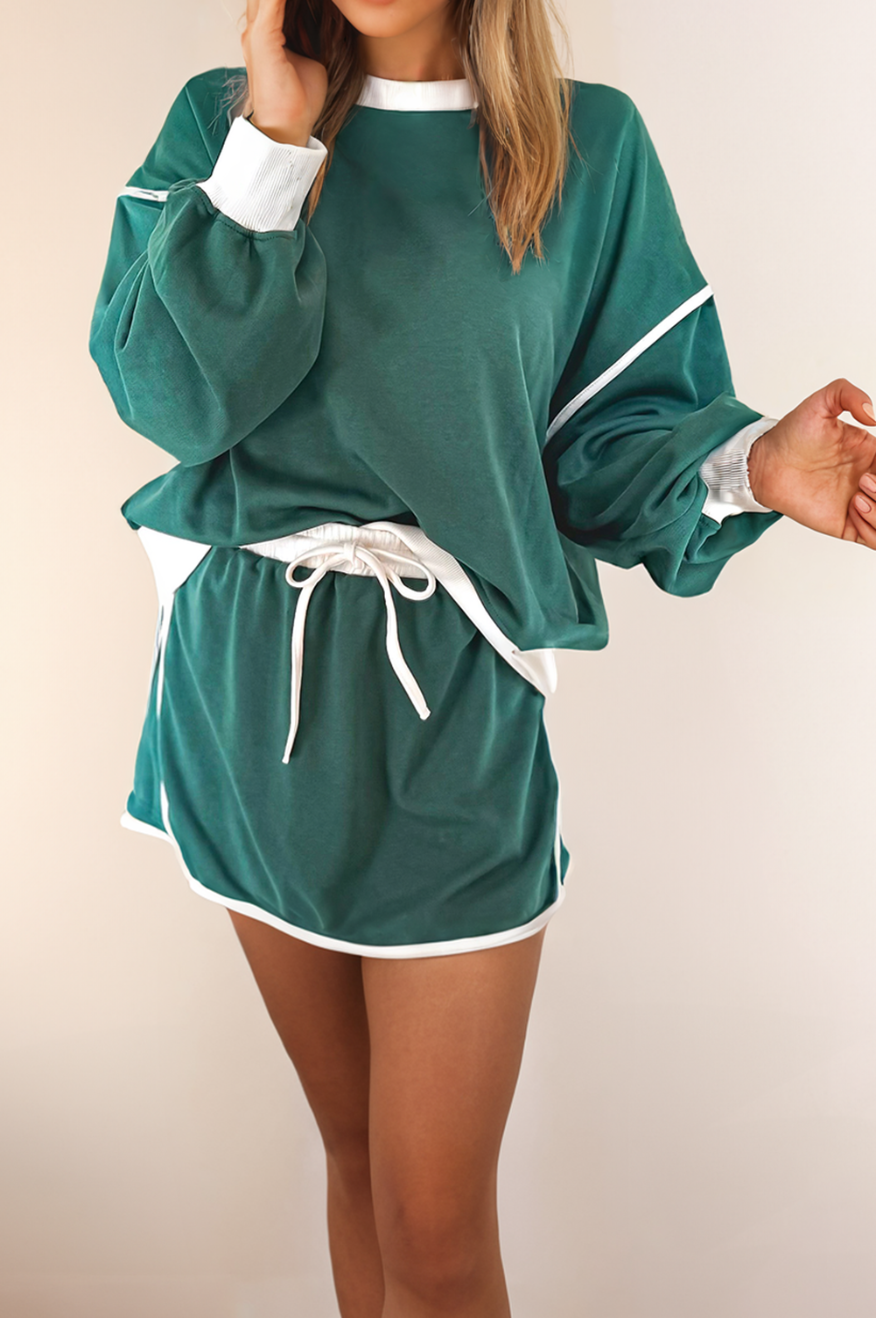 Country Club Skirt Set Pink & Green