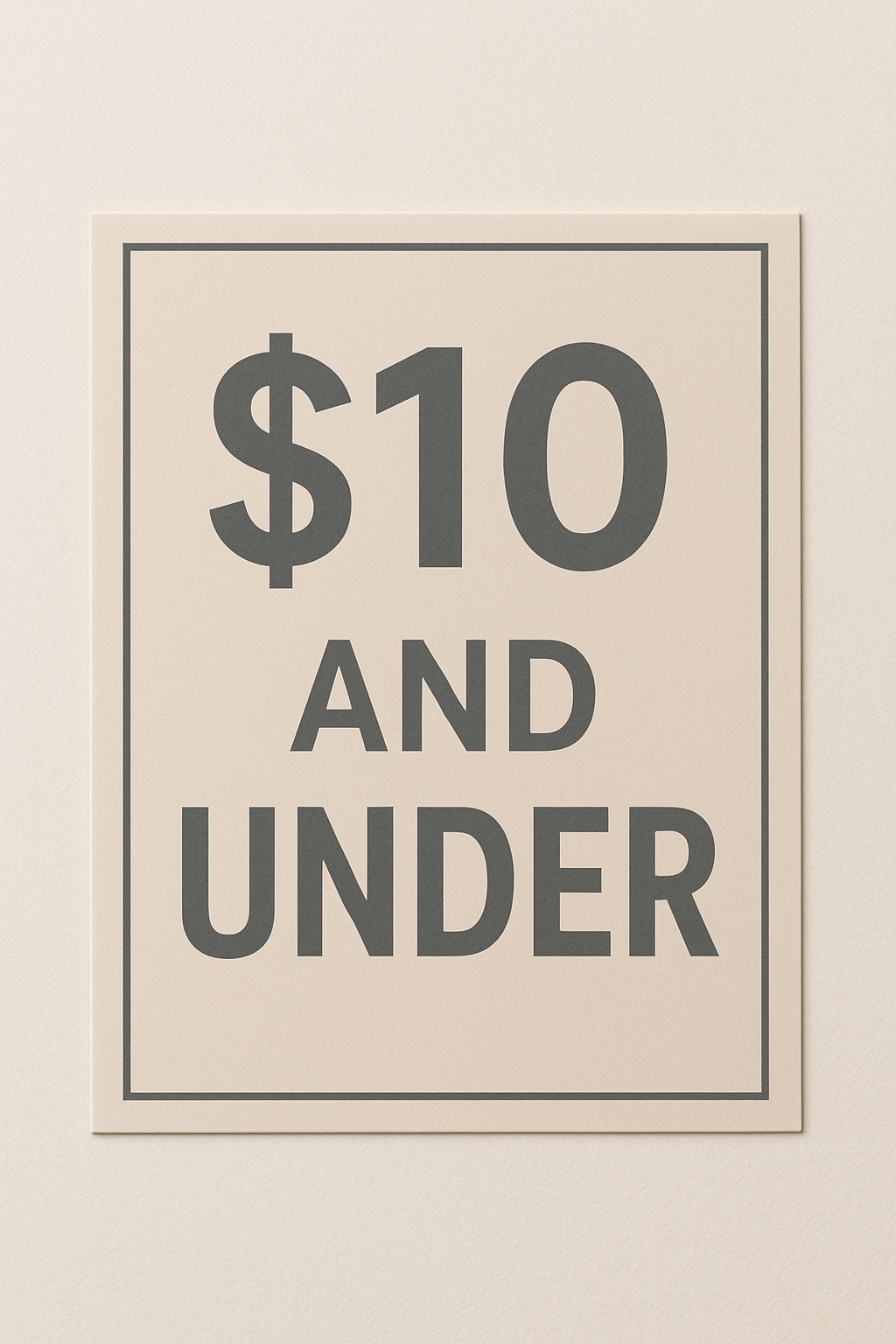 Under $10
