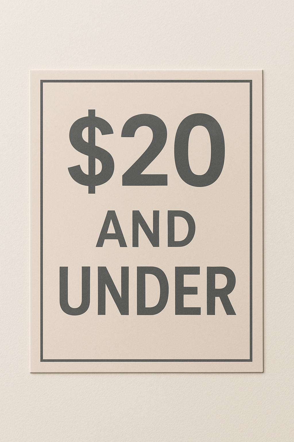 Under $20