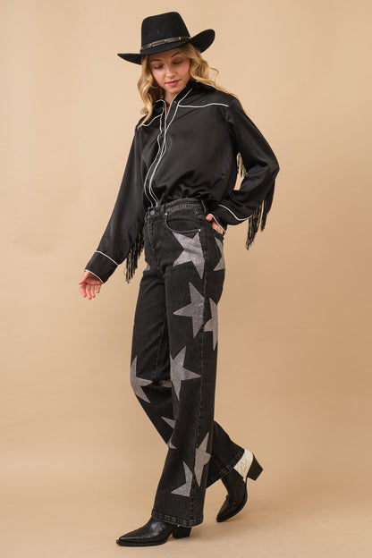 Rhinestone Star Jeans
