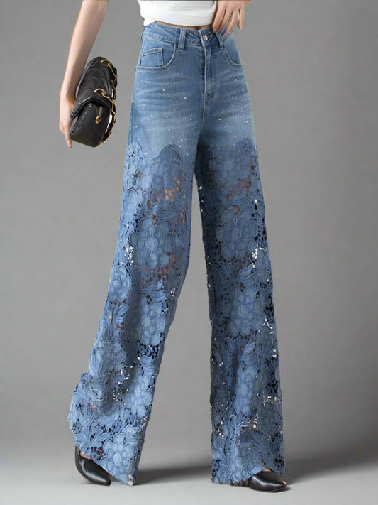 Lace Denim pants